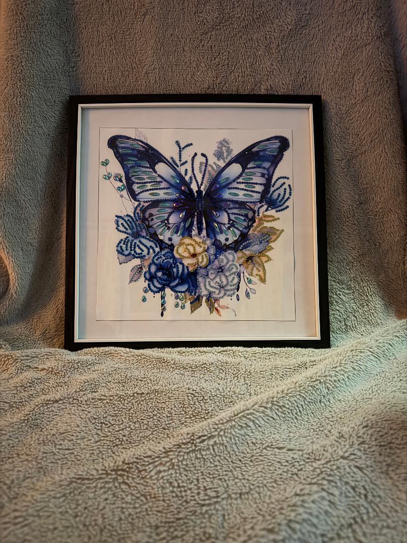 Blue Butterfly diamond art kit