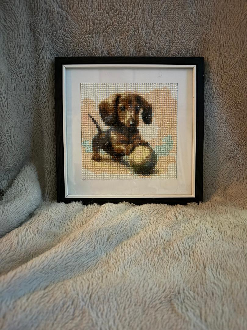 Dog with ball diamond art kit