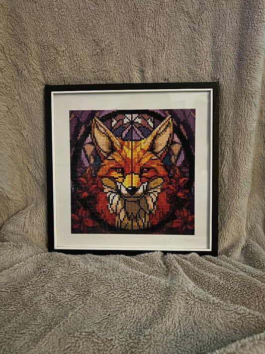 Fox in stain glass diamond art kit