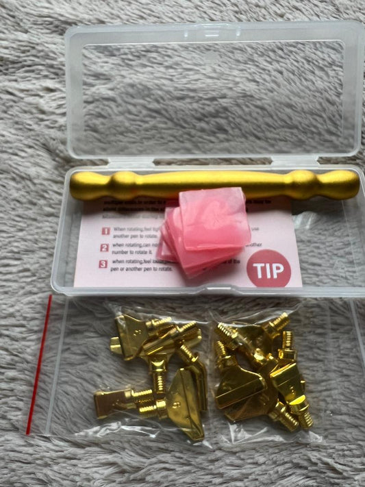 Gold resin pen with gold tips