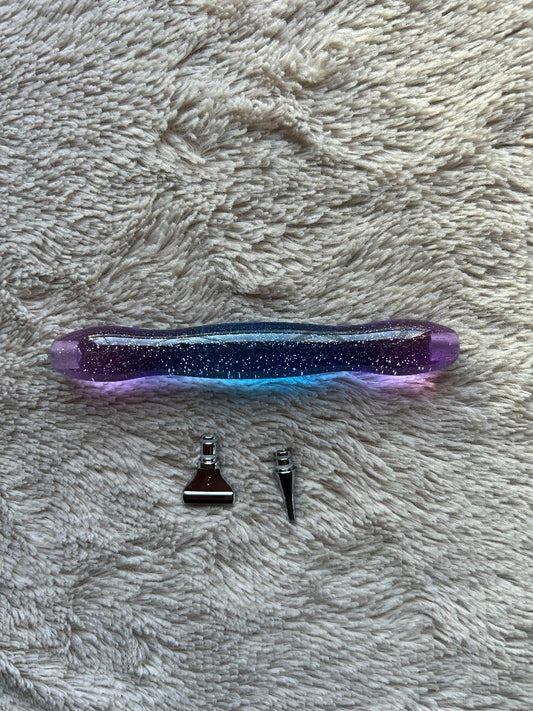 Purple and Blue diamond art resin pen