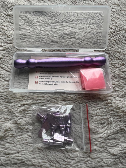 Purple resin pen with purple tips