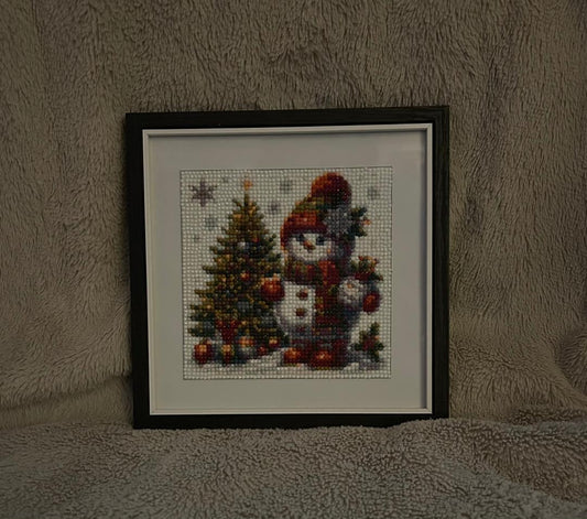 Red Snowman diamond art kit