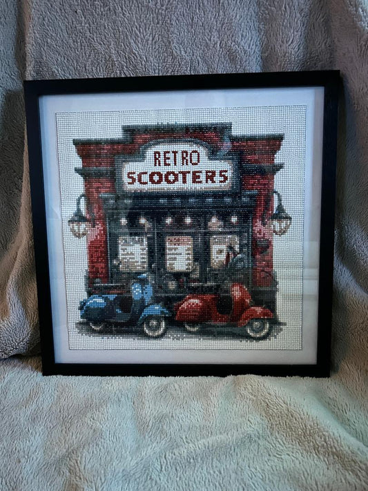 Retro scooters diamond art kit