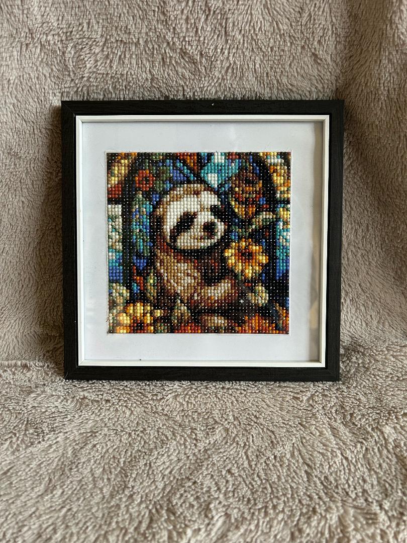 Sloth in stain glass diamond art kit